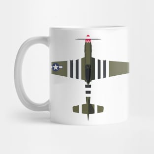 Olive Green P51 Mustang 2D plane Mug